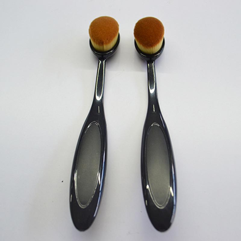 Portable Black Toothbrush Makeup Brush - Foundation, BB Cream, Blush Beauty Tool, Non-Absorbent Design