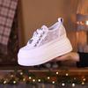 Little White Shoes Women's Summer Thin New Mesh Breathable Board Shoes Thick Sole Within Cm Height Increase Fisherman Shoes