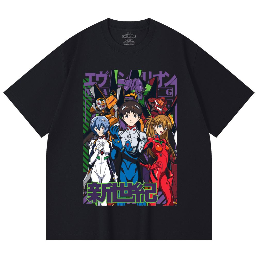 230 Gsm 100% Cotton Evangelion V11 Print Unisex Heavy Cotton T Shirt