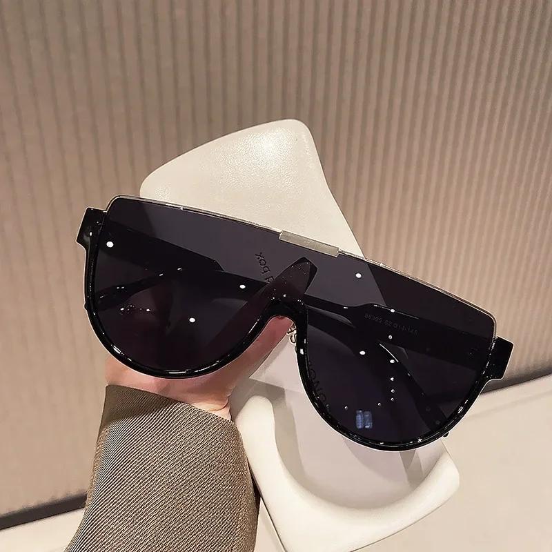 New Half Frame Oval Sunglasses Fashion Women Outdoor Street Po Sun Glasses Women's Sports Windproof Eyewear UV400 Glasses