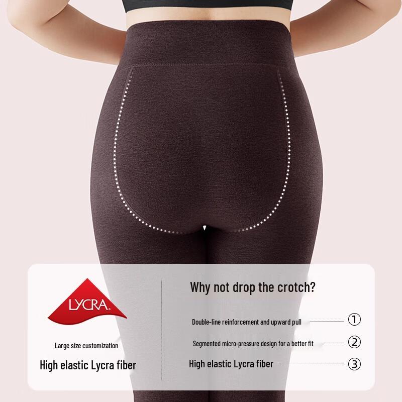 Mao Ren Women's Plus Size Fleece-Lined Tights