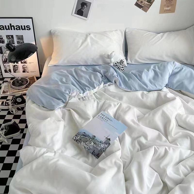 Modern Minimalist Solid Color Bedding Set Single Person Duvet Cover in Student Dormitory Four Seasons General Large Size Double Bedsheets Home Textile