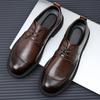 Men's Shoes Spring New Trend Platform Breathable Casual Shoes British Business Men's Wedding Leather Shoes Genuine Leather