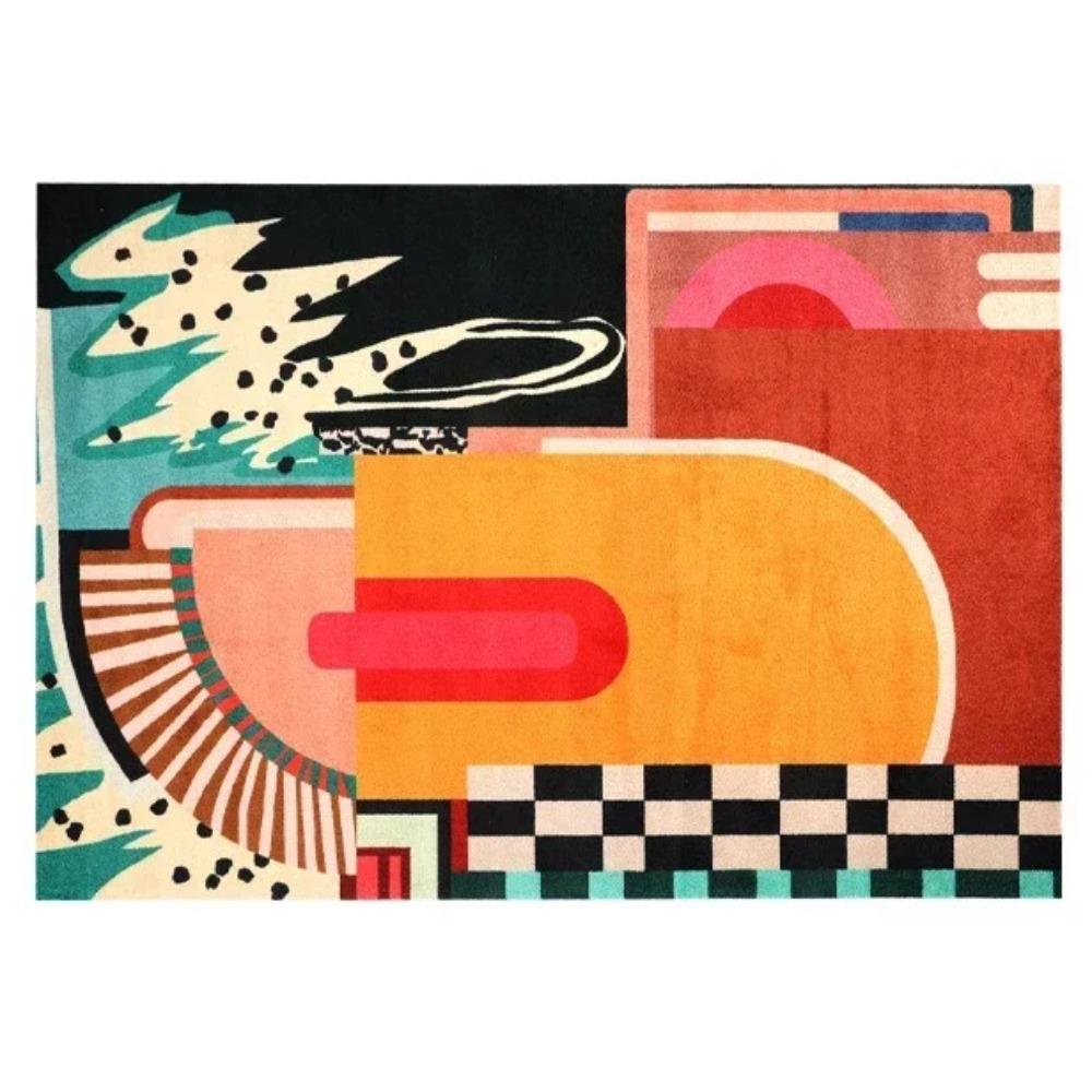 Dywan do salonu Kolorowy Modny Specjalny kształt Dywanik do sypialni przy łóżku Puszysty Pluszowy Modny Mata podłogowa pod stolik kawowy