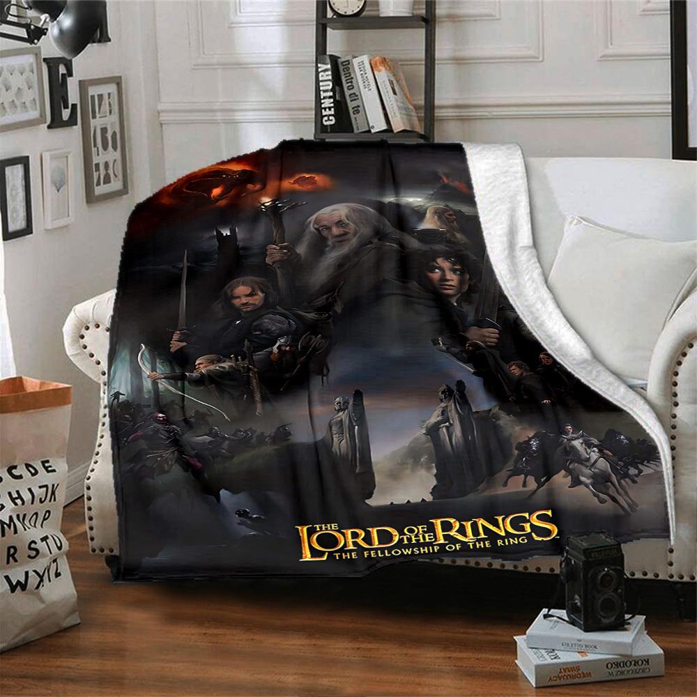 1pc Lord of the Rings Fellowship of the Ring Blanket Lightweight Flannel Throw for Sofa Bed Travel Camping Livingroom Office Couch Chair 1151KK