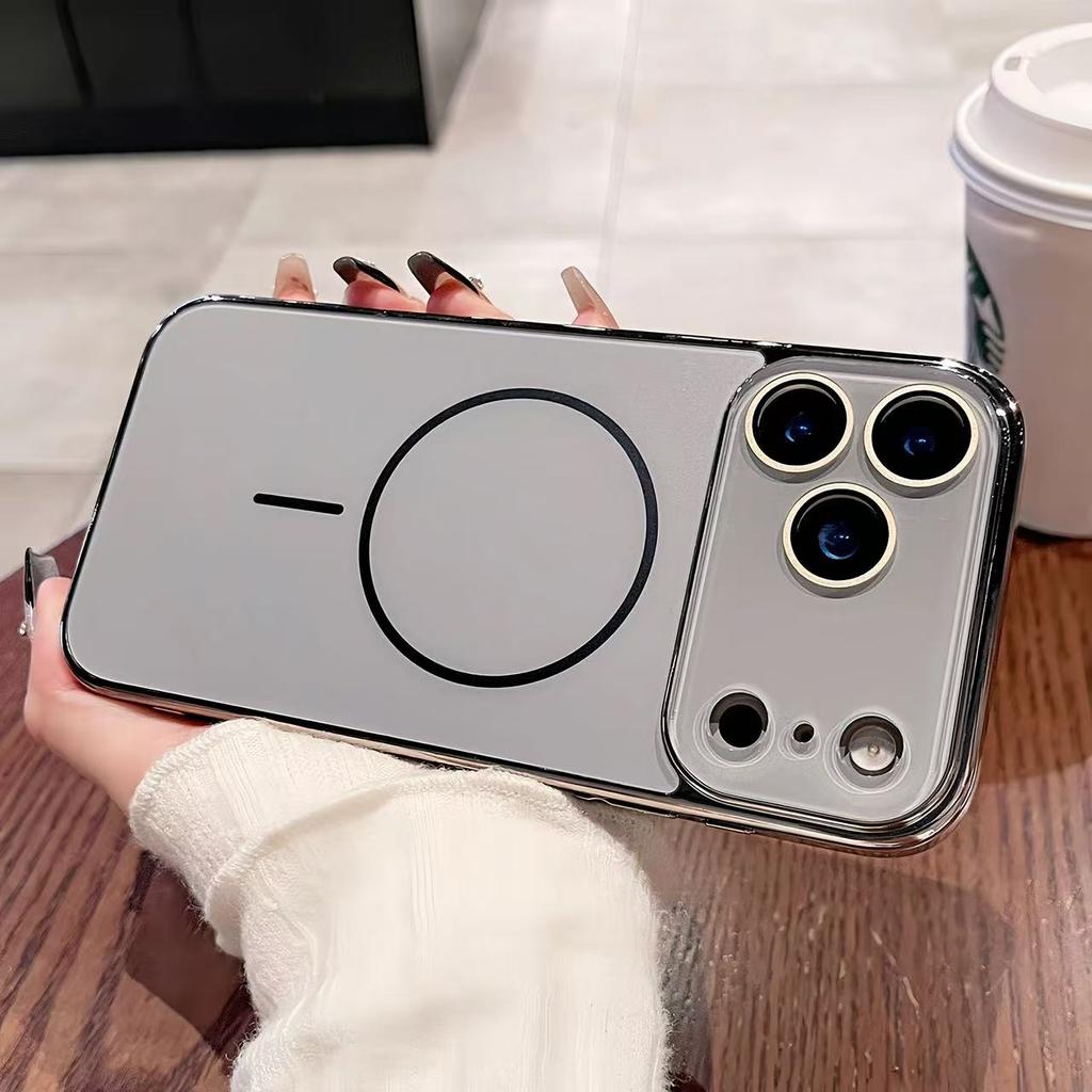 Luxury Crystal Lens AG Frosted Magnetic Case For iPhone 17 Air 16 15 14 13 12 11 Pro Max Plus For Magsafe Wireless Charge Cover