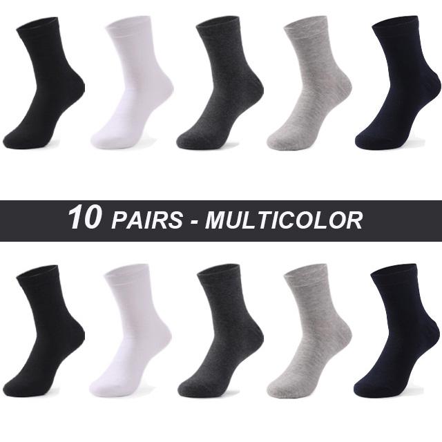 10 Pairs Plus Size Men's Socks Cotton High Quality Black White Business Soft Breathable Winter Male Long Socks New Style