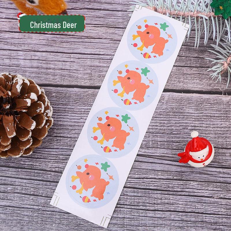 Autocolante Festive de Crăciun cu Desene Animate pentru Geam: Decalcomanii Rotunzi Moș Crăciun, Reni, Om de Zăpadă