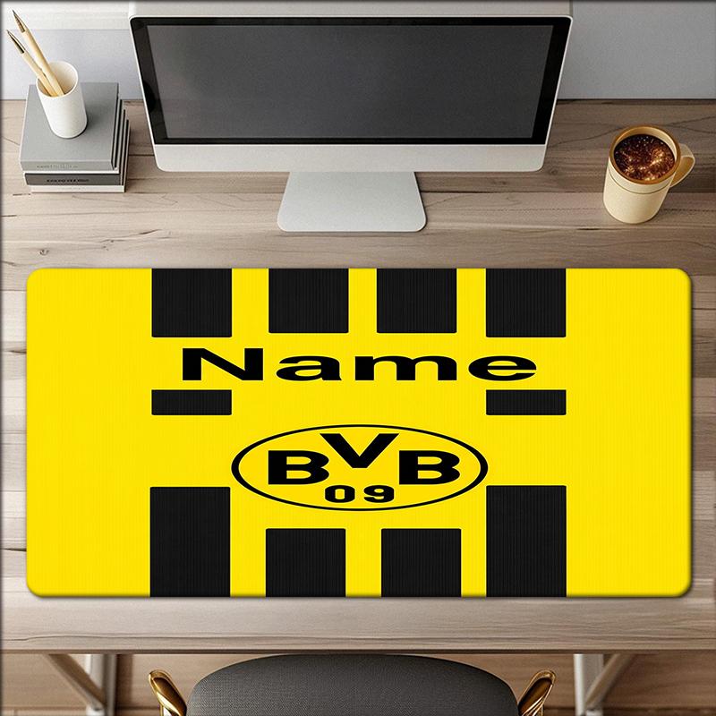 Custom Name Borussia Dortmund Theme Mouse Pad Non Slip Rubber Base Multifunctional Office Home Decor Perfect For Workspace Personalization