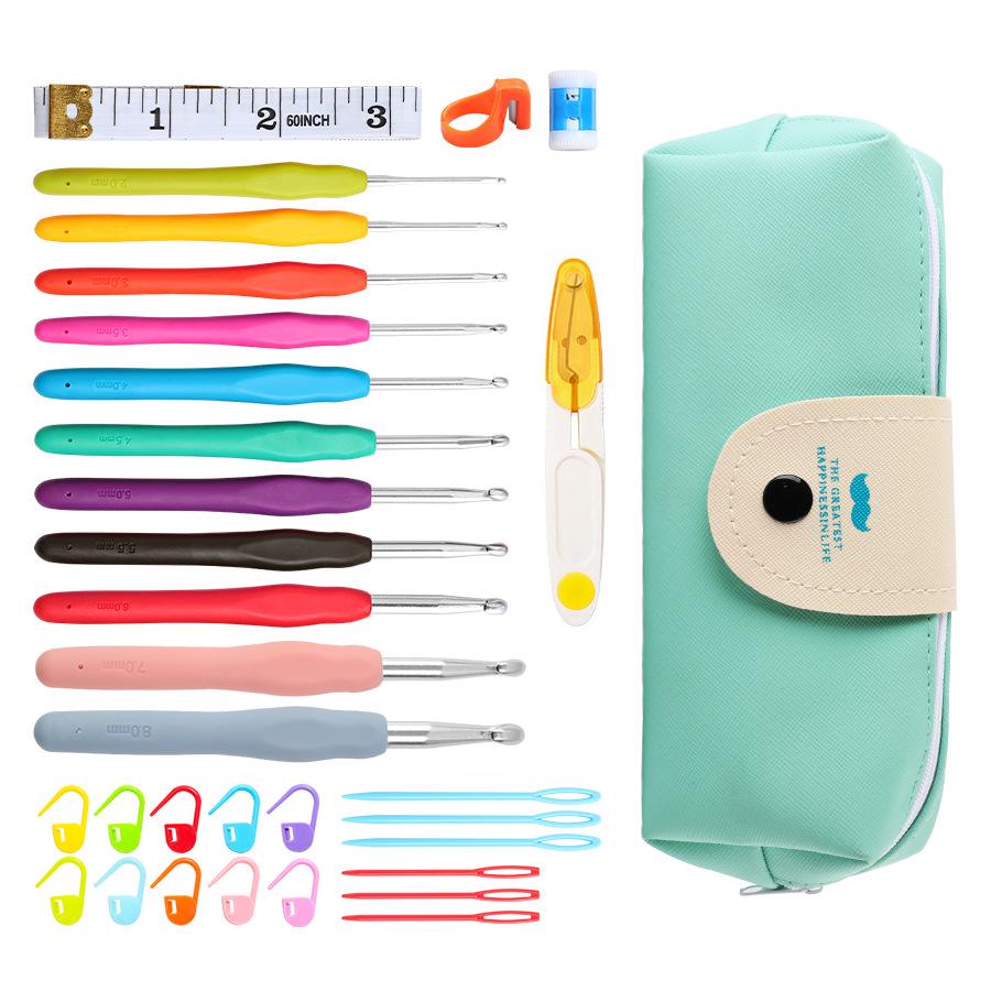 Yamaer TPR Soft Handle Crochet Hook Set - DIY Knitting & Sweater Making Tools