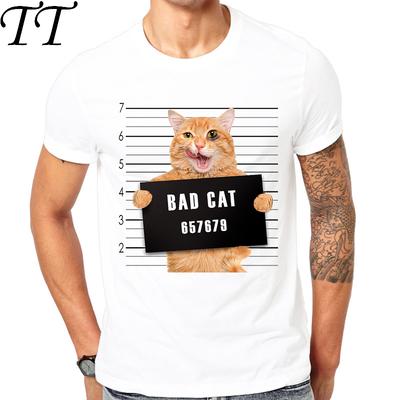 2019 Latest Funny Print Design Naughty Cat Summer Tshirt Cool Men Spring Summer Shirt Brand Fashion Shirt Cool Tops