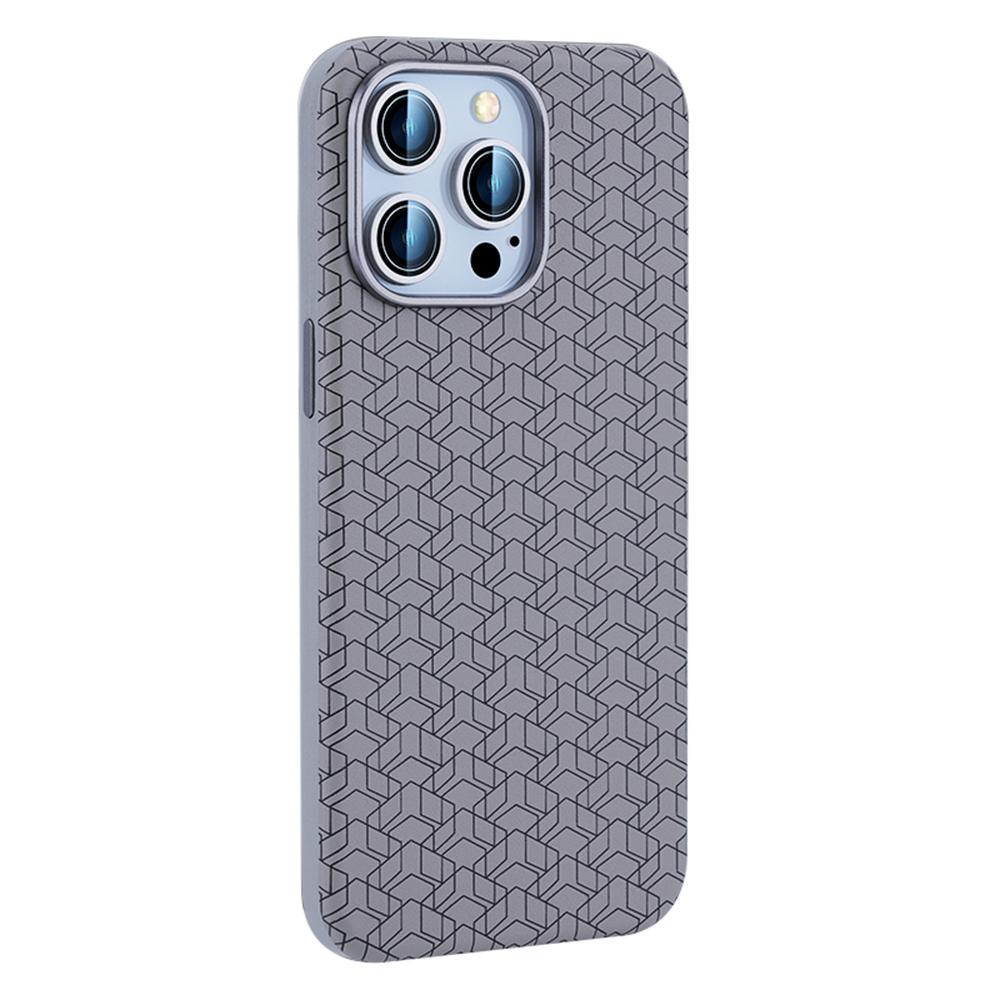 For iPhone 16 Pro Case Compatible with MagSafe Anti-Drop PU+TPU Phone Cover Geometric Pattern