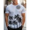 New Summer Men's Fashion T-shirt Personality Retro Pattern Printed Men's T-shirt Top
