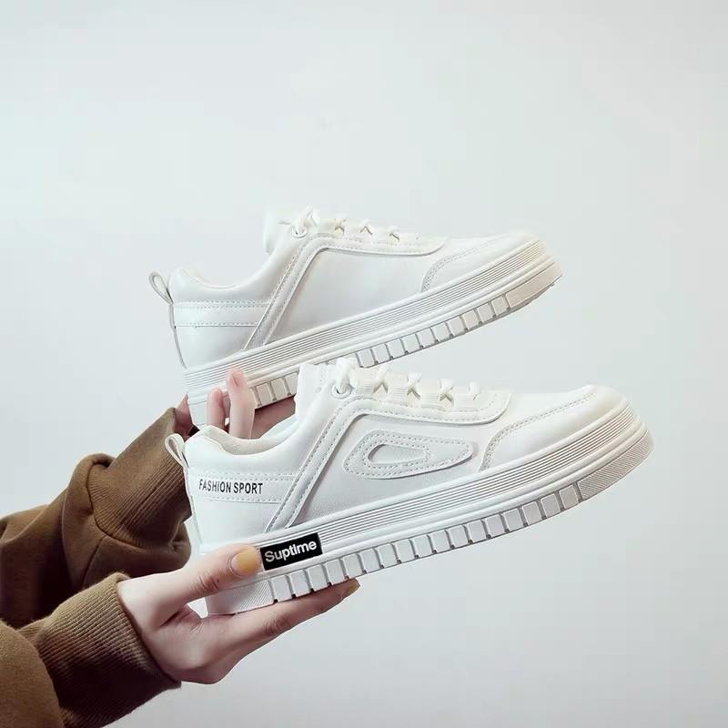 Women's 2024 Trendy White Sneakers - Versatile, Breathable & Casual for Spring