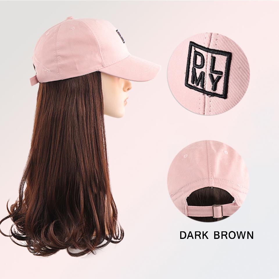 Synthetic Baseball Cap Hair Wig Pink Cap Hair Extensions Naturally Connect  Adjustable Hat Wig Heat Resistant Daily Use Wig