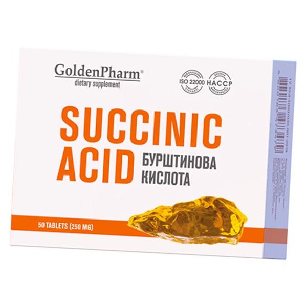 

Бурштинова кислота, Succinic Acid, Golden Pharm 50таб (72519012) 50tab