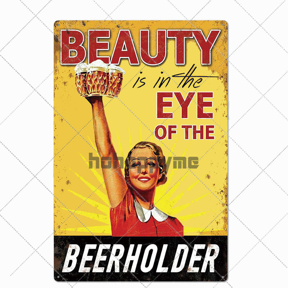 Beer Vintage Metal Tin Signs Bar Poster Pub Club Cafe Wall Decoration Retro Plaque Home Decor 20*30cm