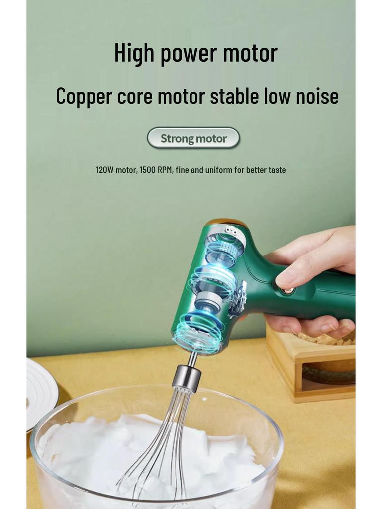 Cordless Automatic Electric Egg Beater & Handheld Whisk for Baking