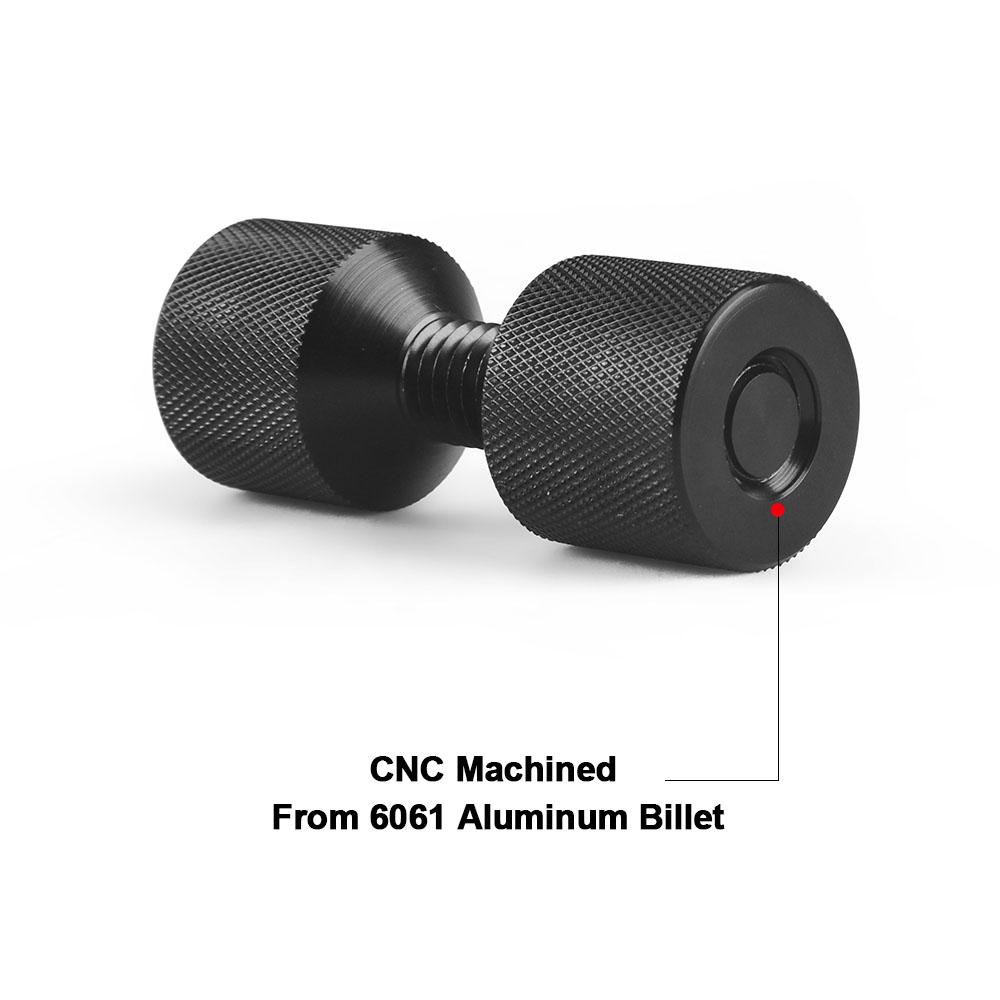 Set știfturi cu două găuri 1-1/8 inch Aluminiu 6061 Știft de aliniere flanșă cu 2 găuri Negru