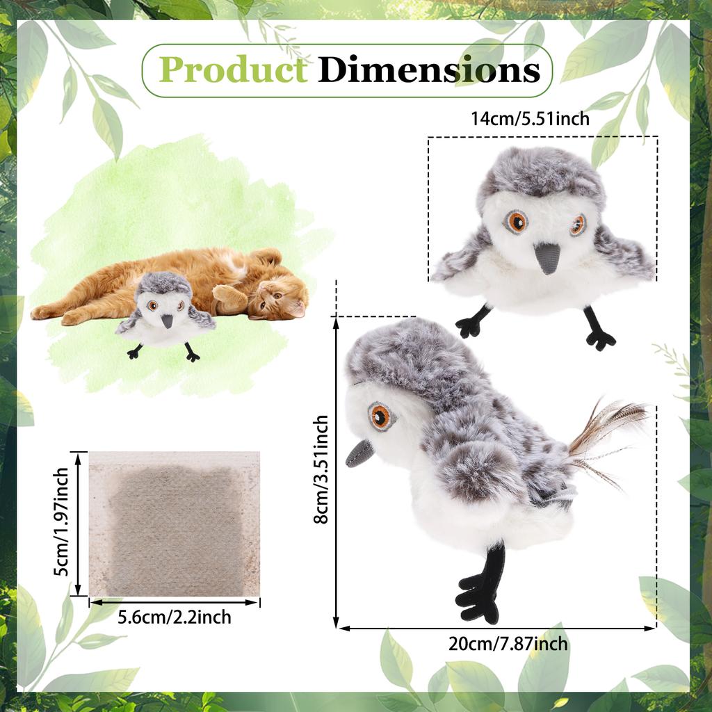 Flapping Sandpiper Cat Toy Interactive Electric Fluttering Sparrow Realistic Bird Flying Toys Engaging Pet Play Accessory
