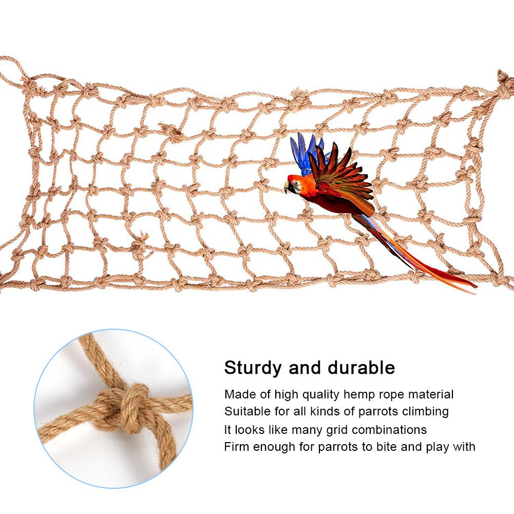 1PCS Hemp Rope Medium Large Parrots Climbing Net Hanging Swing Bird Game Cage Toy