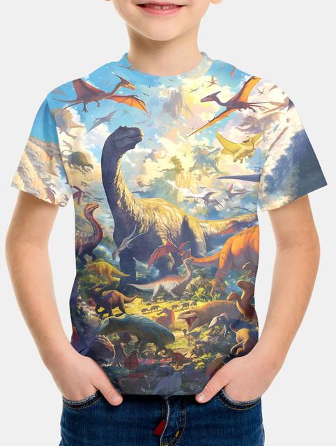 2025 Kids Clothes Dinosaur Graphic T Shirt for Children 3d Printed Tee Shirts Funny Children's Clothing T-Shirt Cool Design Tops