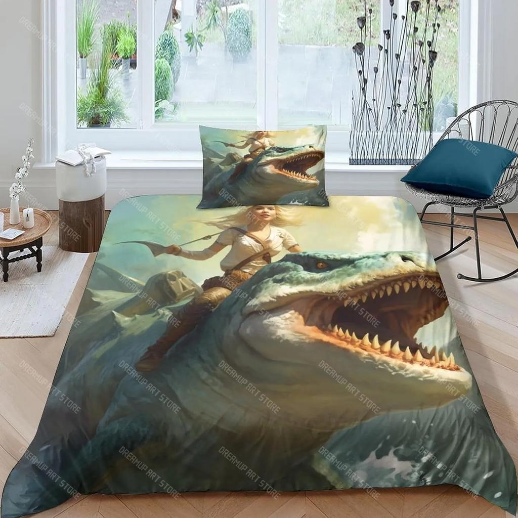 Cartoon Dinosaur Park World Duvet Cover Pillowcase Bedding Set Adult Boys Girls Bedroom Decoration Children Single Double S