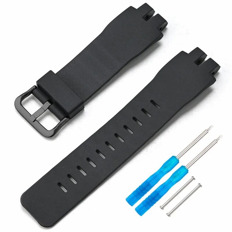 

TPU Resin Strap for Casio PROTREK PRG-300 PRW-3000 3100 PRW-6000 6100 Men Replacement Black Rubber Watch Band Bracelet Tools