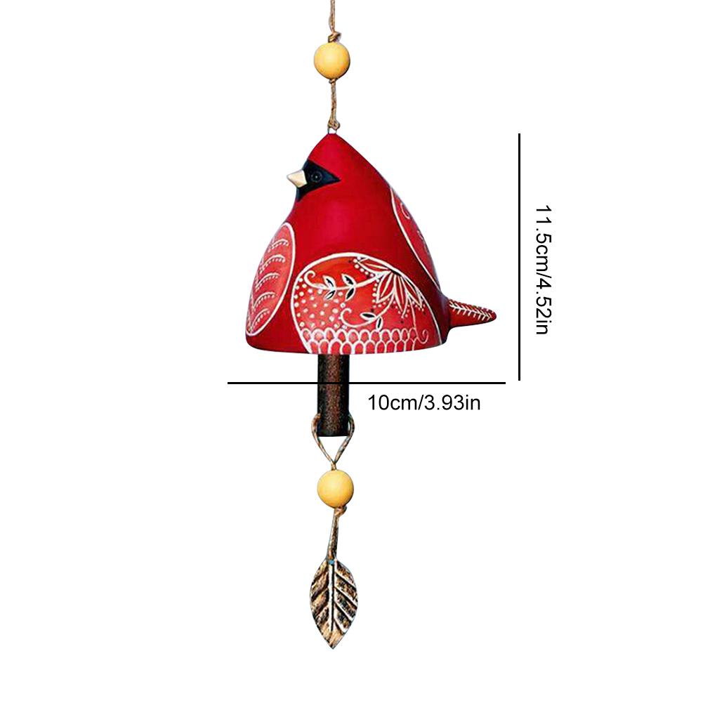Cute Bird Song Bell Resin Wind Bell Hanging Ornaments Bird Bell Wind Chimes for Wall Window Door Housewarming Gift
