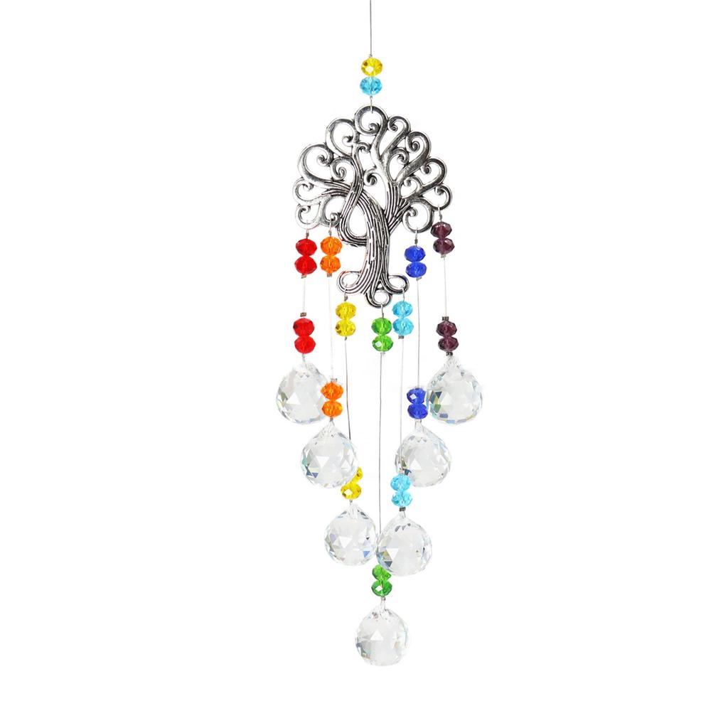 Colorful Crystal Wind Chime Beautiful Garden Jewelry Pendan Decor Suitable for Window Home Car Party Wedding Decoration
