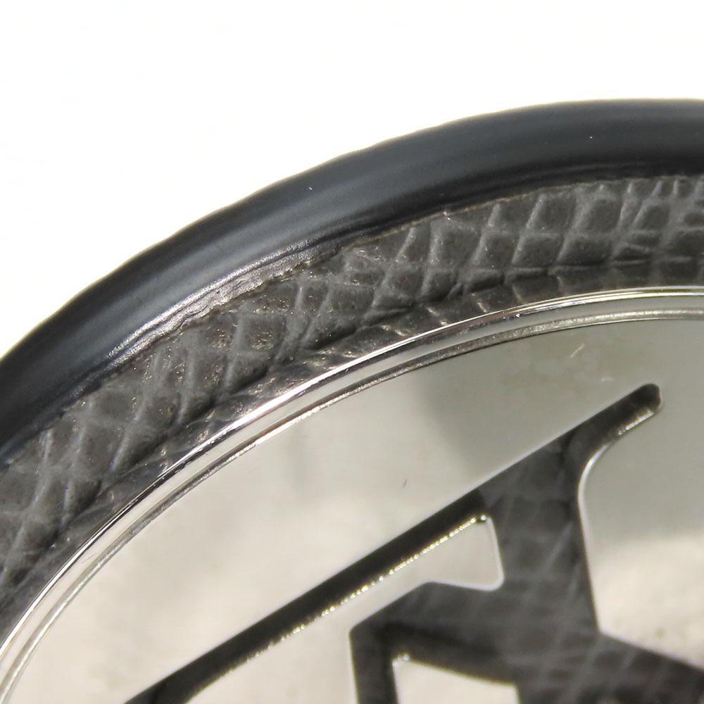 Used LOUIS VUITTON key ring Portocre LV Circle M00477 Taiga/metal gray charm