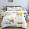 Kids Cartoon Bee Gnomes Duvet Cover King Size White Daisy Floral Bedding Set Honey Bee Comforter Cover For Boys Girls