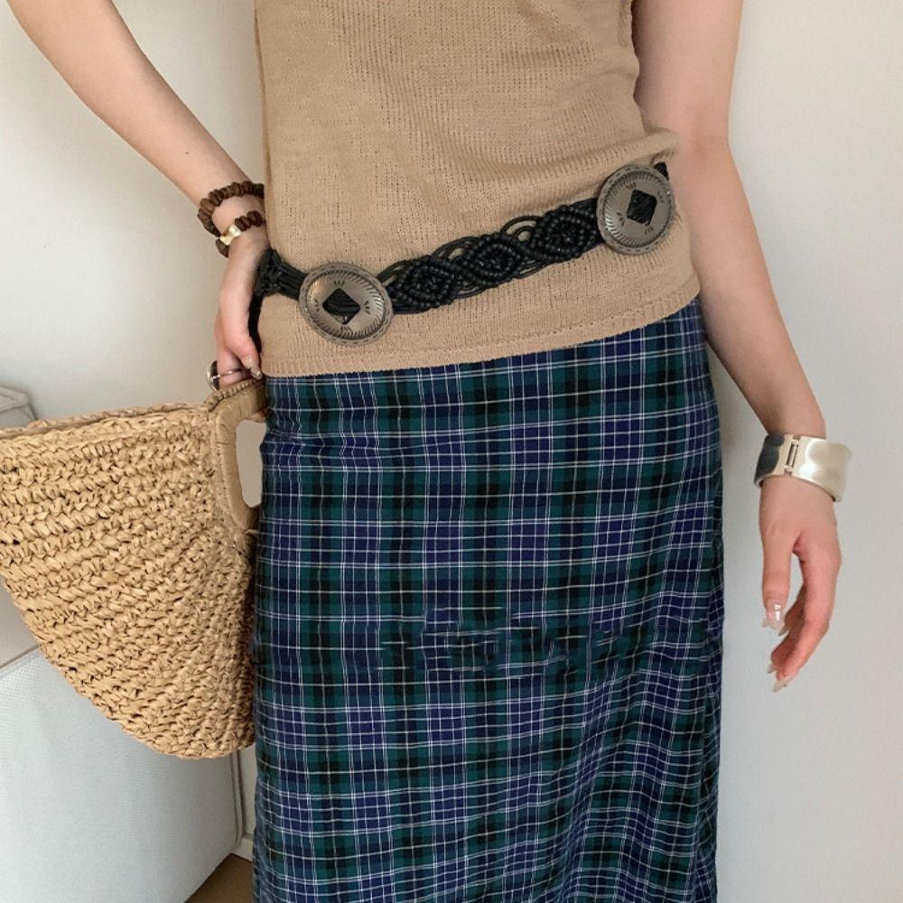 woven Bohemian Style Belt Waistband Tassel Waist Chain Fashion Ethnic Style Weave Belt  Beach