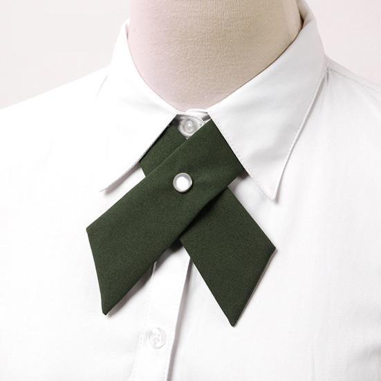 Cămașă cravată pentru femei Design de culoare solidă Închidere ușoară cu cataramă Design încrucișat Cravată pentru gât Uniforme de lucru pentru absolvire Cravată pentru studenți