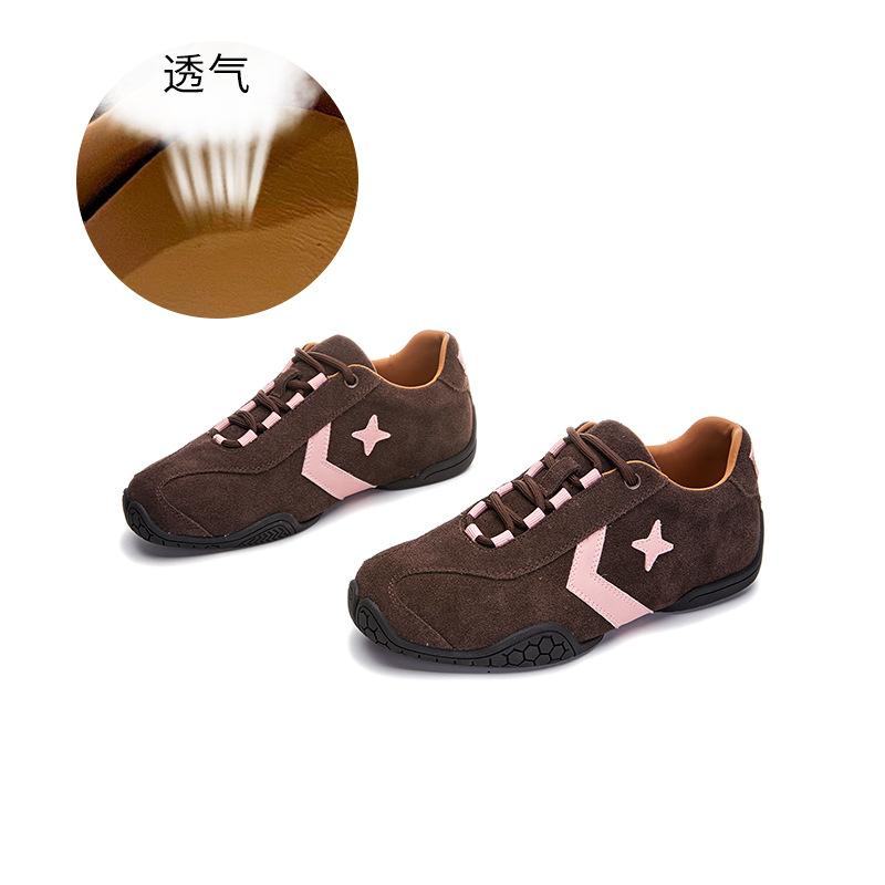 Leather retro Forrest Gump shoes women's 2026 spring casual shoes platform sneakers fashion star women's shoes