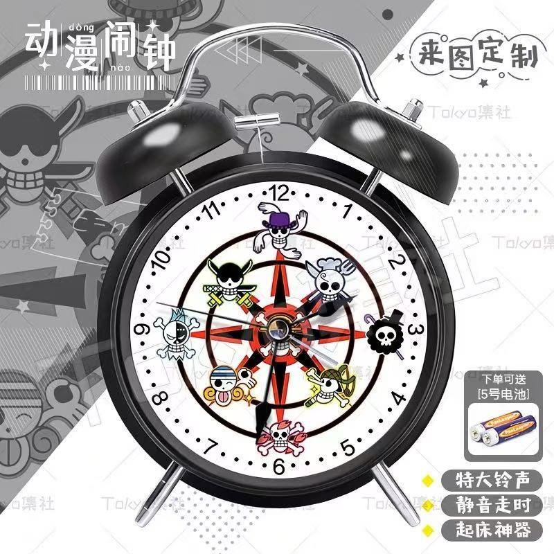 Anime One Piece Luffy Zoro Alarm Clock Luminous Silent Cute Cartoon Nami Student Bedside Silent Clock Birthday Gift