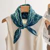 2024 Luxury Animals Floral Print 70cm Cotton Velvet Square Scarf for Women Soft Neckerchief Lady Hijab Neck Tie Hair Headbands