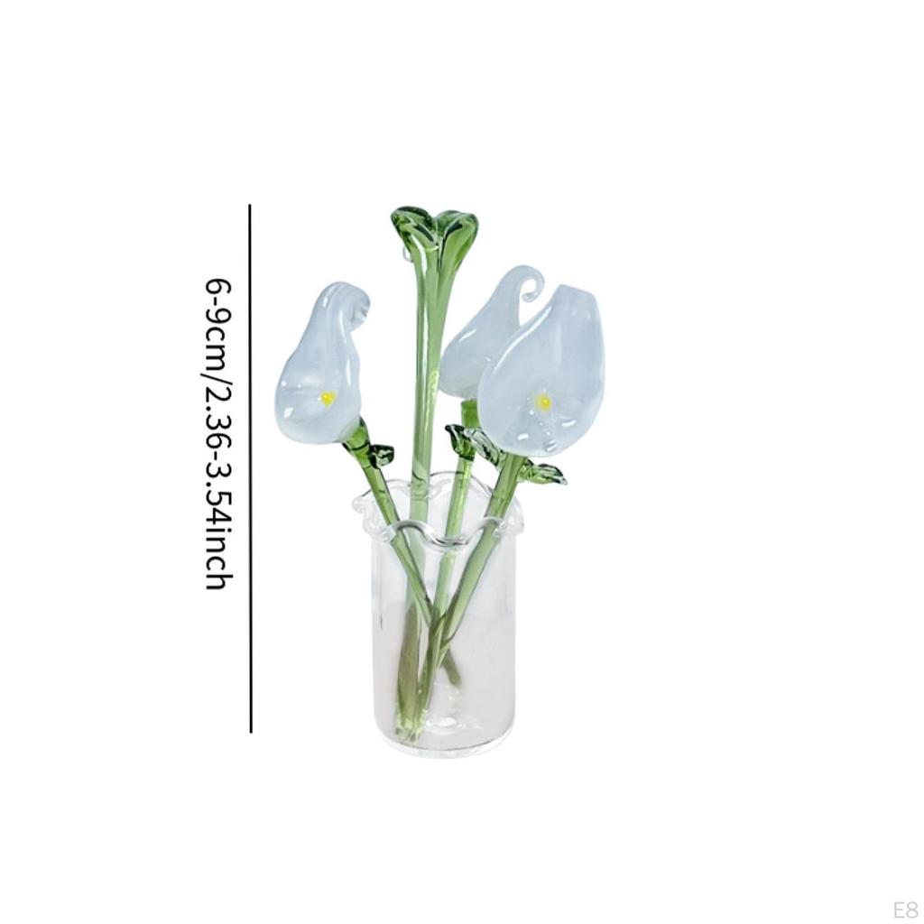 Artificial Flower Bouquet in Vase, Collectible Figurines for Home Decor Gifts