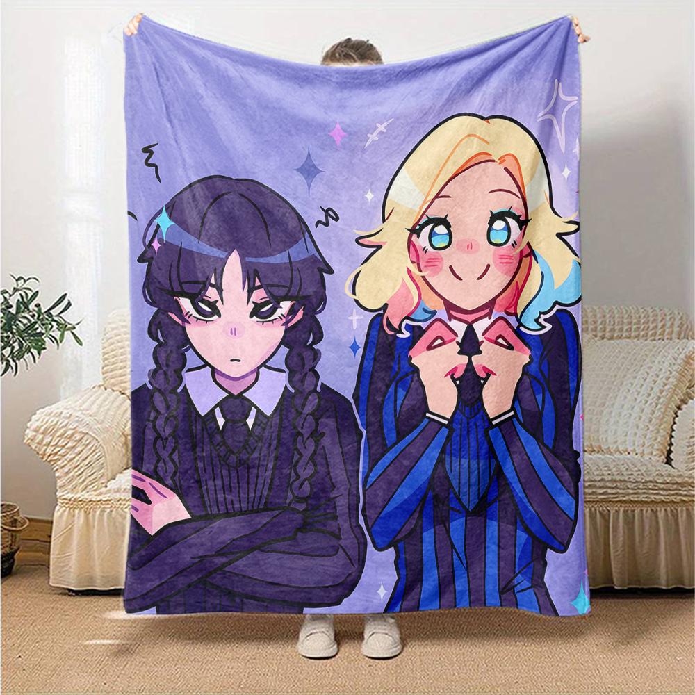1pc Addams Family Wednesday7 Blanket, Gift, for Men and Women, Soft Blanket, Good for Sofa Bed Couch Travel, Lightweight Flannel Blanket
