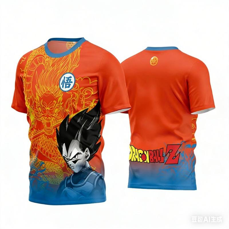 2026 Summer Dragon Ball  T-Shirt 3D Print Goku Soccer Lightning Oversized Loose Breathable Gym Streetwear Unisex   Adults Kids