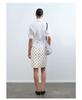 Women's Elegant Apricot Polka Dot Drawstring Hip Wrap Skirt