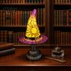 Talos Stained Glass Witch Hat Lamp, Table Lamp with Inline Switch, USB Powered Style Halloween for Bedroom Bookshelf Desk, Witches Gothic Decor Gift