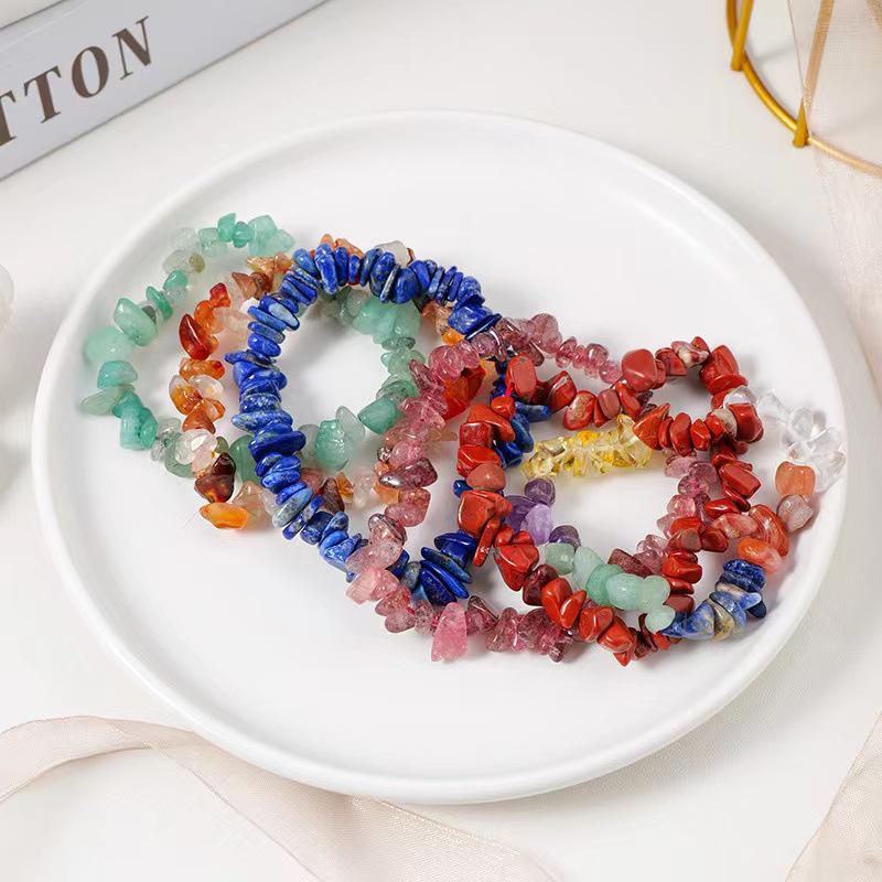 Natural Stone Stretchable Crystal Gravel Bracelet