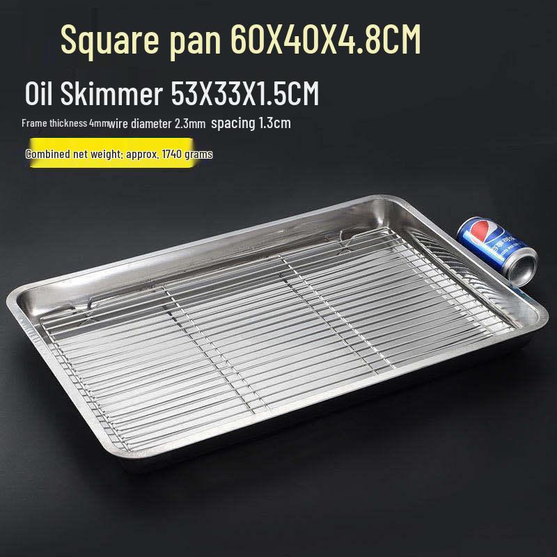 Stainless Steel Oil Filter Pan with Non-Magnetic Tray and Rectangular Draining Screen
