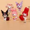 5pcs/set Cute Melody Kuromi Fruits Sereis Anime Action Figure Adorable Hobby Toys Cartoon Desktop Decoration Toy Gift