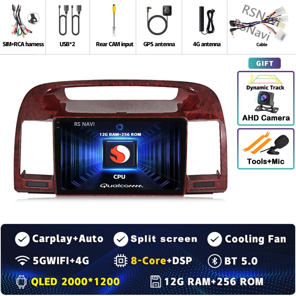 Android 14 Carplay Car Radio For Toyota Camry 5 XV 30 2001 2002 - 2006 Multimedia Video Player Navigation GPS Stereo 2Din DVD BT