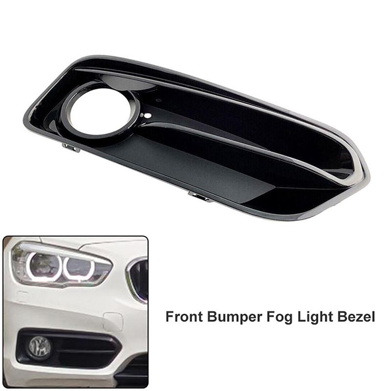 Car Front Bumper Lamp Bezel Fog Lights Frame Cover For BMW 1 Series F20 F21 LCI Sport 2015-2018 With Lamp Holes Black