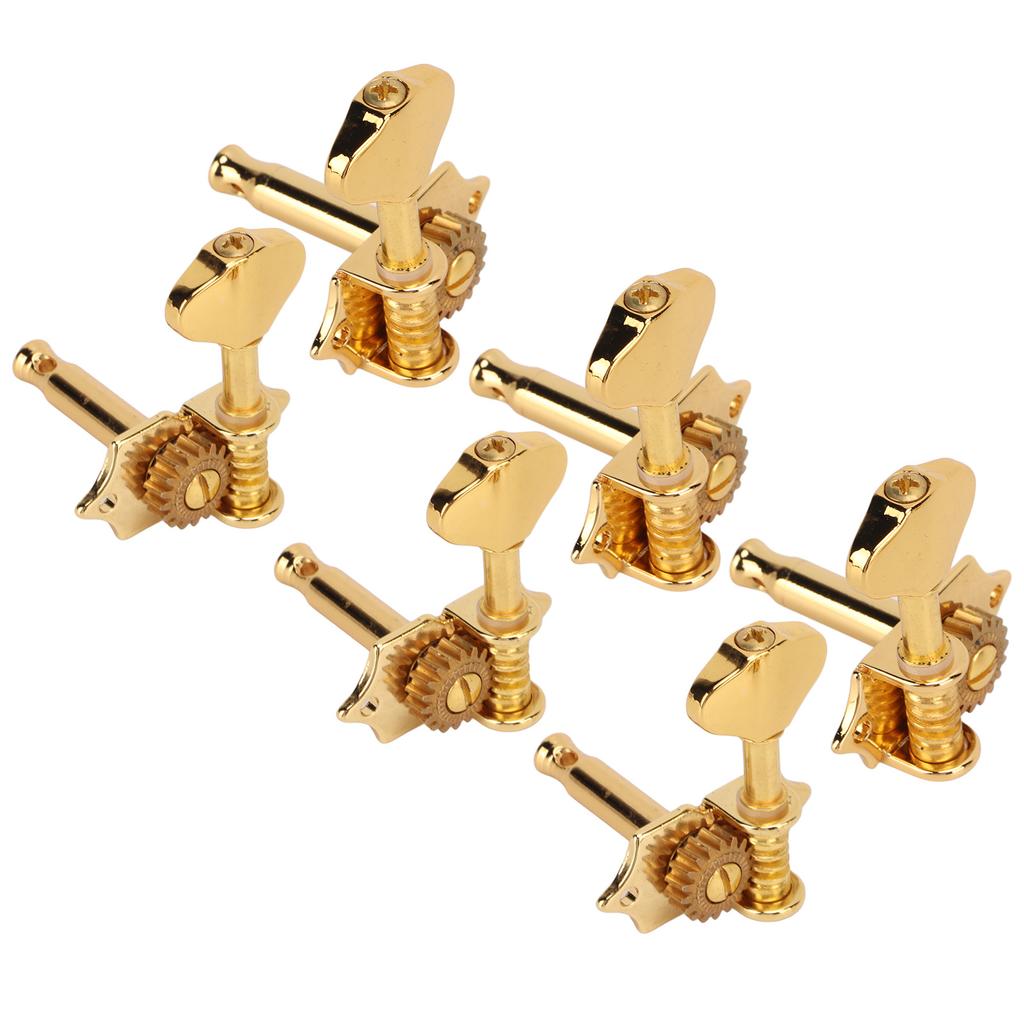 Guitar Tuning Key 3 Left 3 Right 1:18 Gear Ratio Stable Durable Easy Install Musical Instrument PartsGold