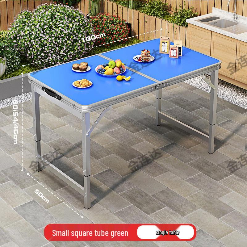 Portable Aluminum Folding Table for Outdoor Dining and Market Stalls - Adjustable and Compact