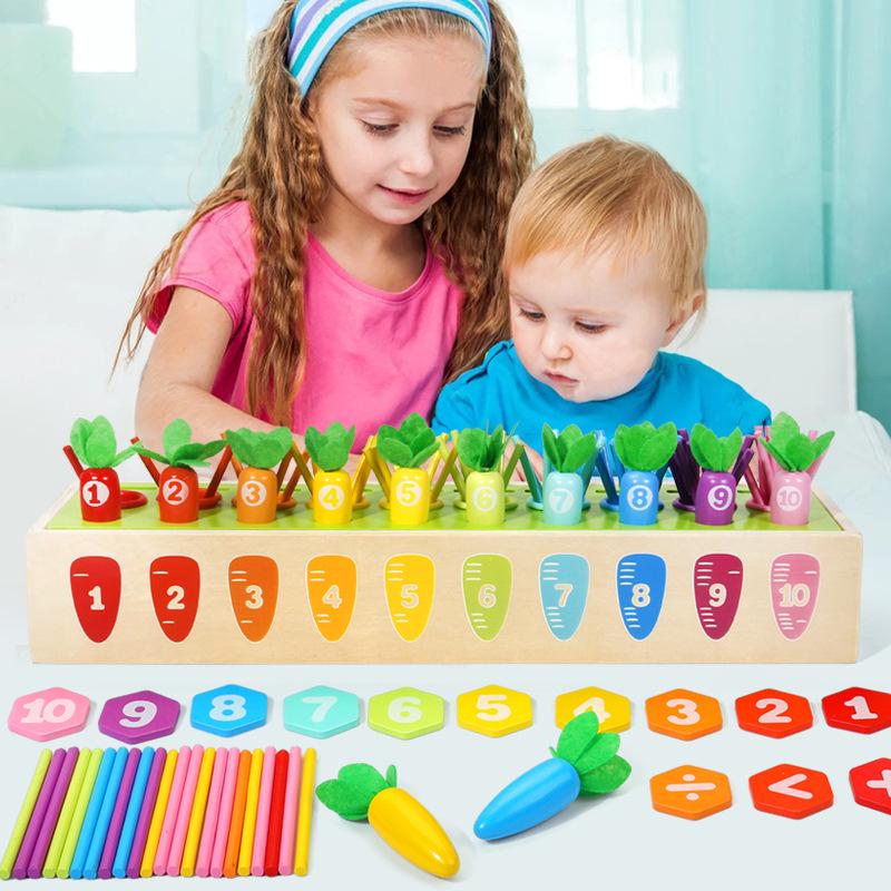 Montessori Carrot Counting & Color Matching Intelligence Box - Educational Toy for Early Childhood Development